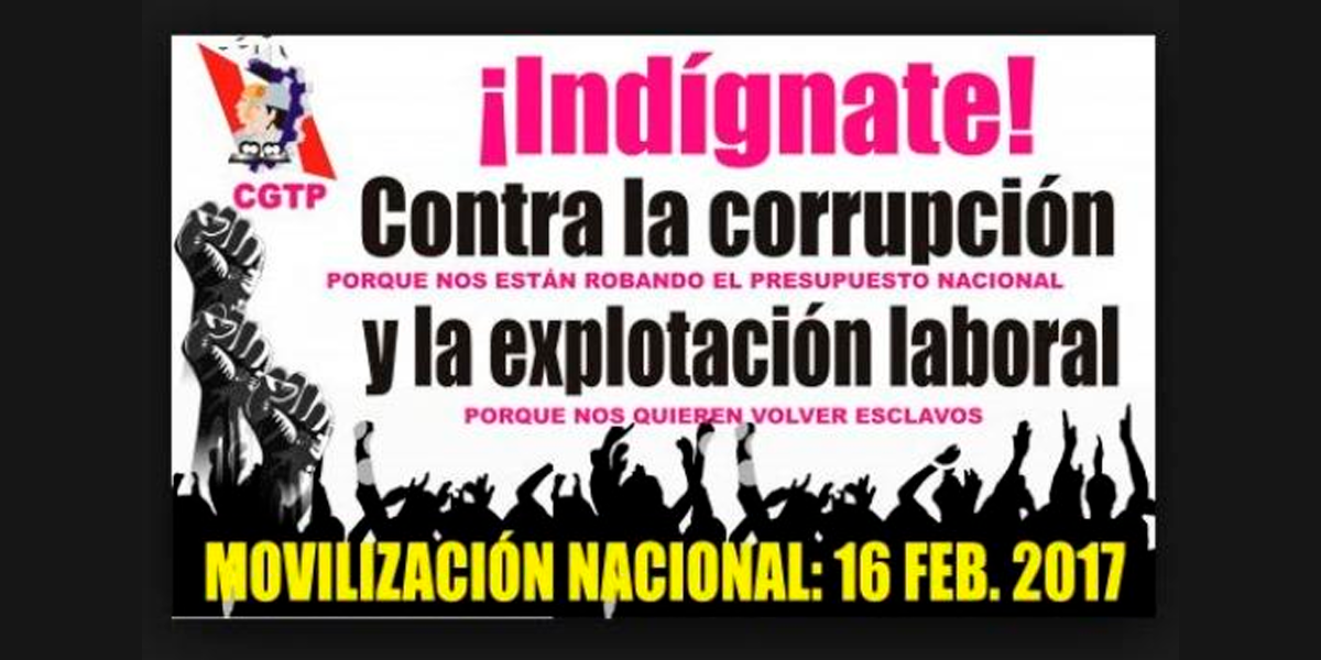 “Movilización nacional contra la corrupción y explotación laboral”