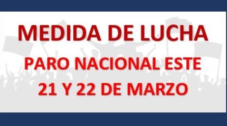 PARO NACIONAL ESTE 21 Y 22 DE MARZO